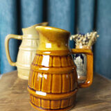 Two pitchers and a small original king beer mug