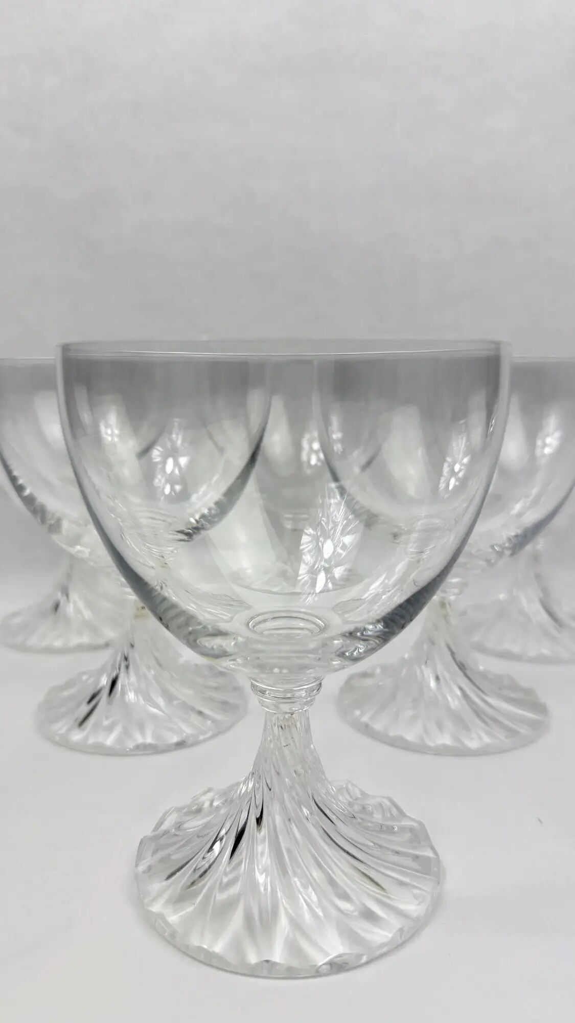 Lalique, 6 water glasses model Rambouillet in crystal