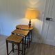 Vintage 1960s nesting tables in solid oak.