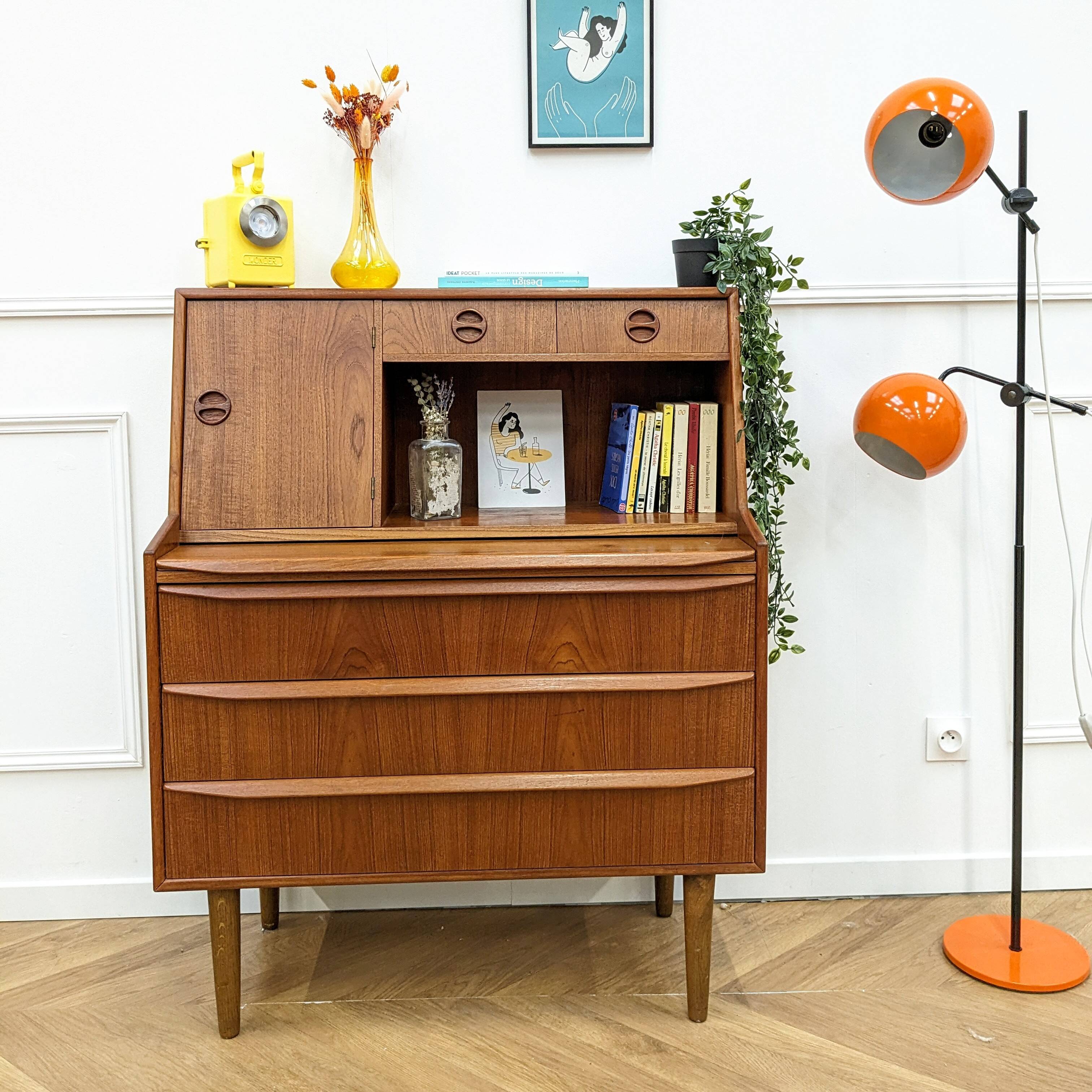 Vintage teak secretary