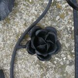 Art Deco wrought iron coat rack and mirror