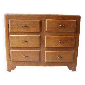 Art deco chest of drawers with one door and 3 drawers
