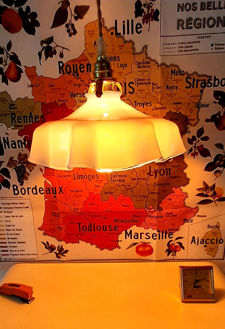 Vintage blue opaline hanging