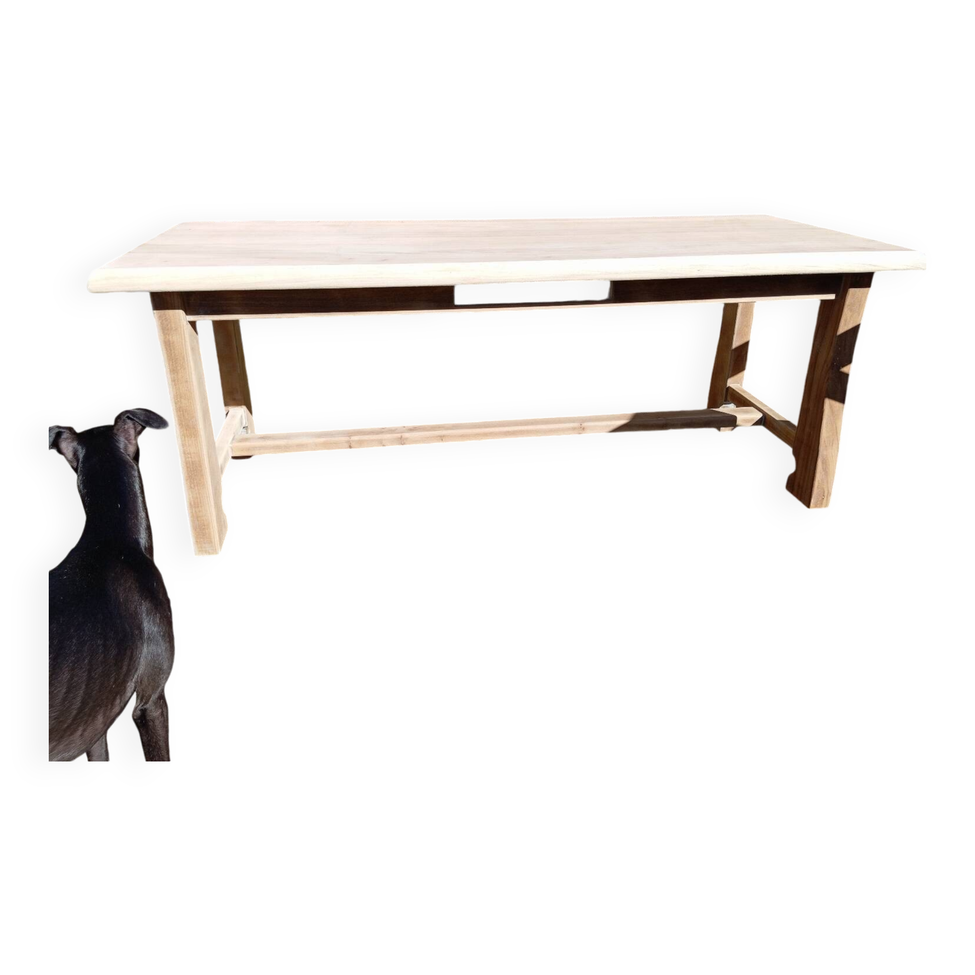 Raw wood farmhouse table