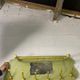 Vintage olive green wall coat rack with mirror