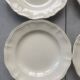 Set of 5 Digoin Sarreguemines plain ivory plates with gadroons