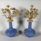 Pair of candelabra with flowers in Louis XV style, Napoleon III period.