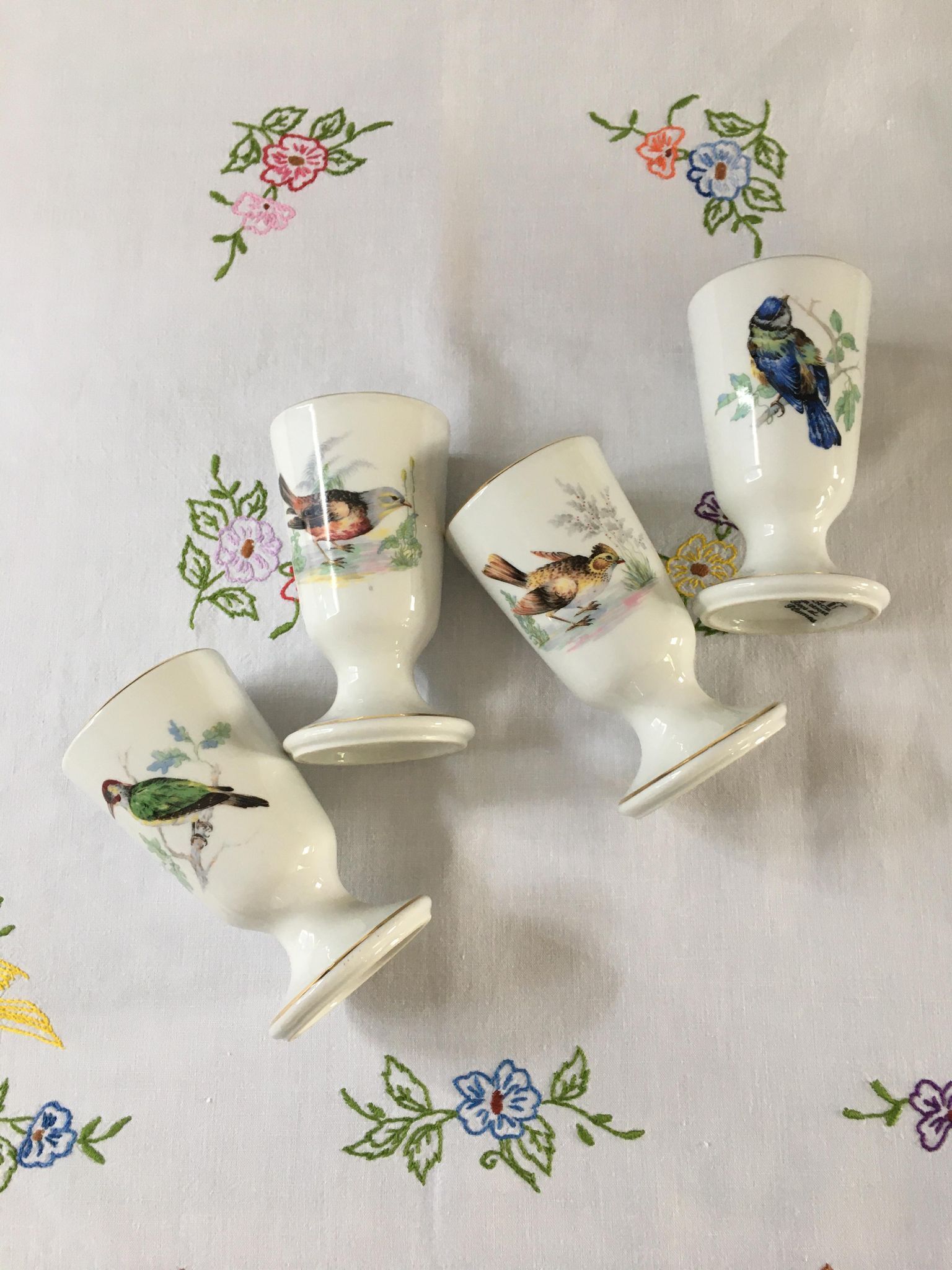 4 vintage mazagrans porcelain Manufacture Pillivuyt