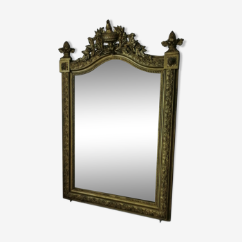 Golden wall mirror with baroque ornaments - 120x80cm