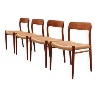 Niels Möller Model 75 Paper Cord Dining Chairs
