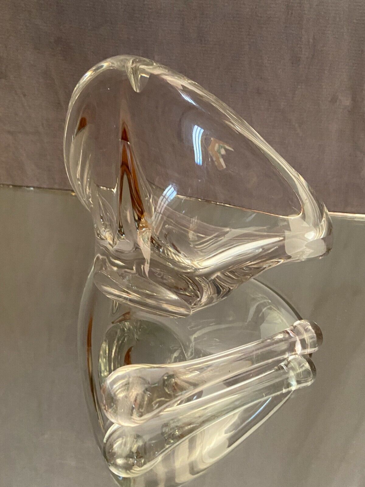 Mortar with crystal pestle signed daum