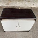 White and brown wooden chest of drawers from the 80s