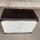 White and brown wooden chest of drawers from the 80s