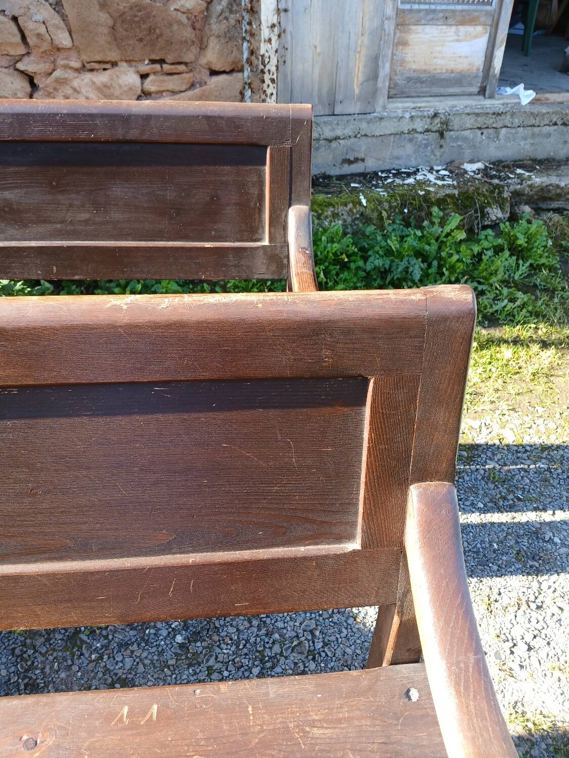 Pair of antique church pews