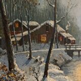Xavier sager - hiver - huile sur panneau
