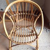 Child's shell chair in rattan / vintage 60s-70s