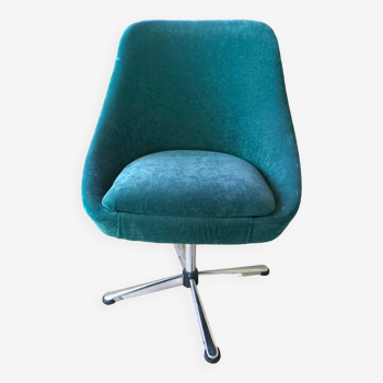 Fauteuil velours vert