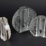 set of 3 round solifleur BLOCK VASES walther glas 60s 70s op art