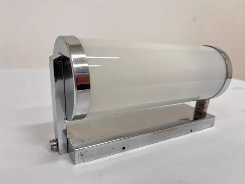 Chrome design Bauhaus Wall Lamp, 1930s - Czechoslovakia