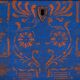 Antique wooden chest painted blue – folk art – Central Europe around 1900