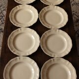 Lot 8 flat plates unbleached earthenware Sarreguemines