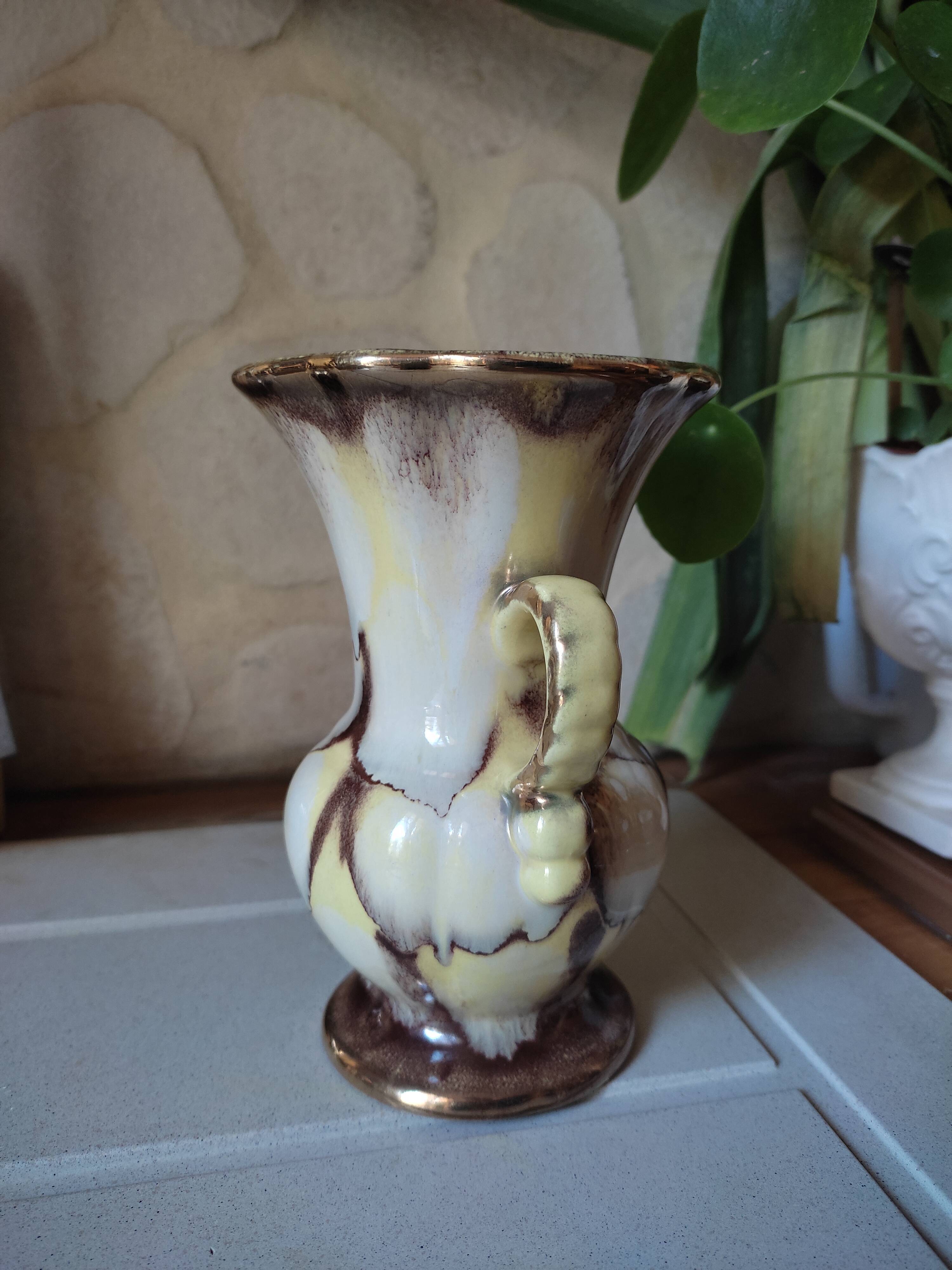 Vase 50s in marbled earthenware