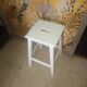 Tabouret en bois blanc 1950