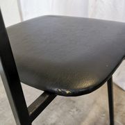 SET of 4 Vintage School Chairs /Black Leather / STOL Kamnik 80s Yugoslavia