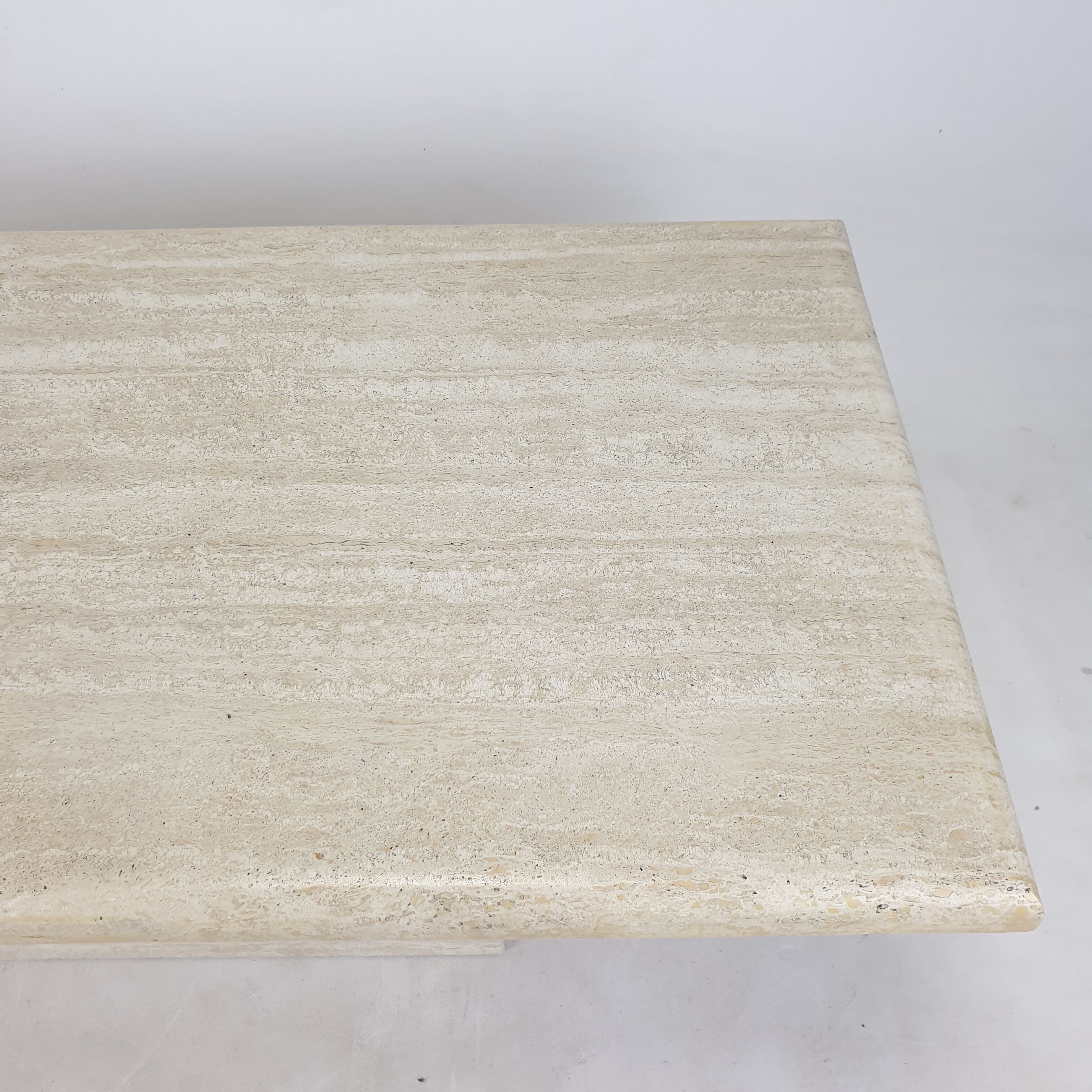 Italian travertine coffee table, 1980s