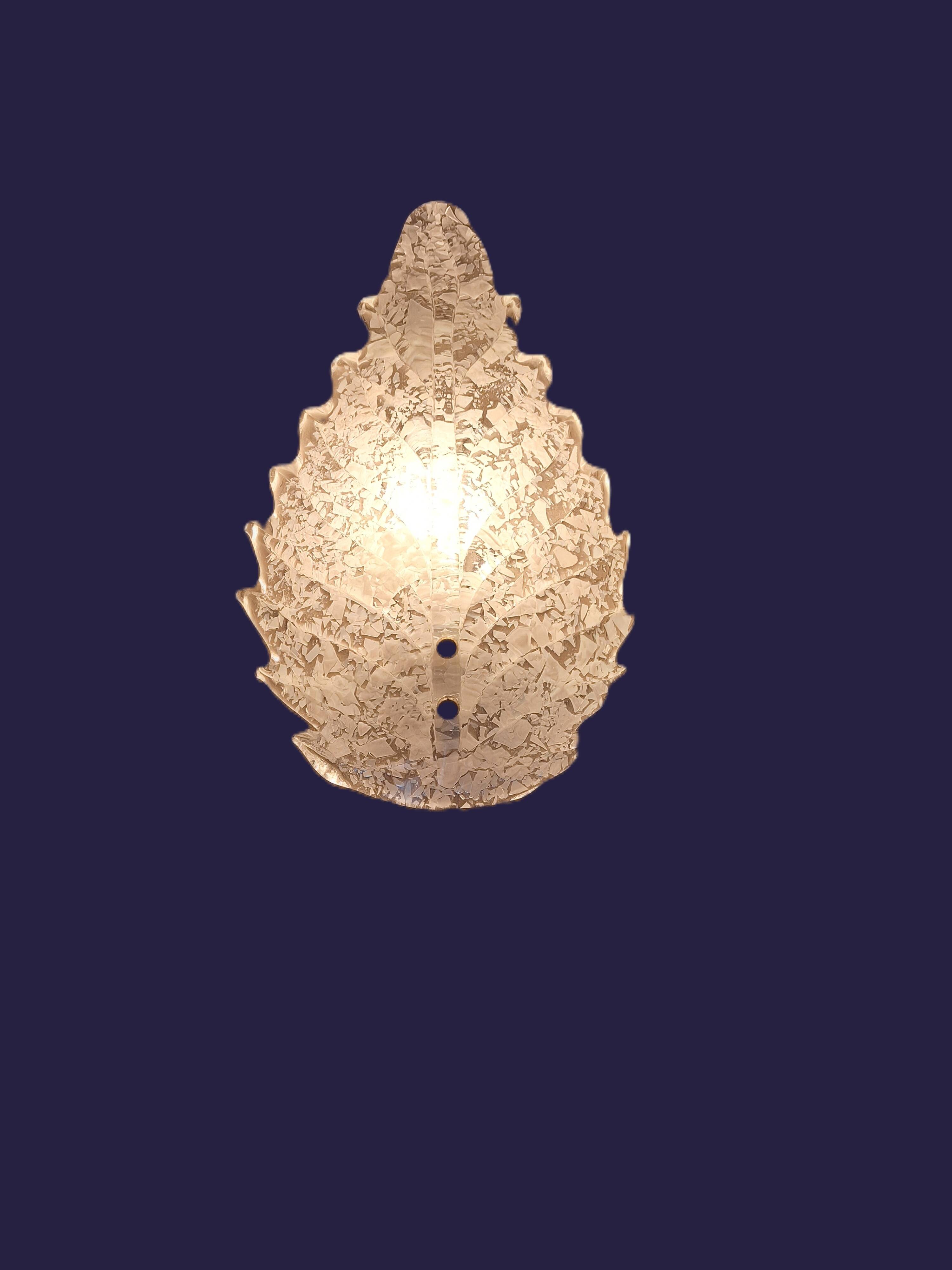 Lot de trois belles appliques en verre de Murano (Barovier Toso)