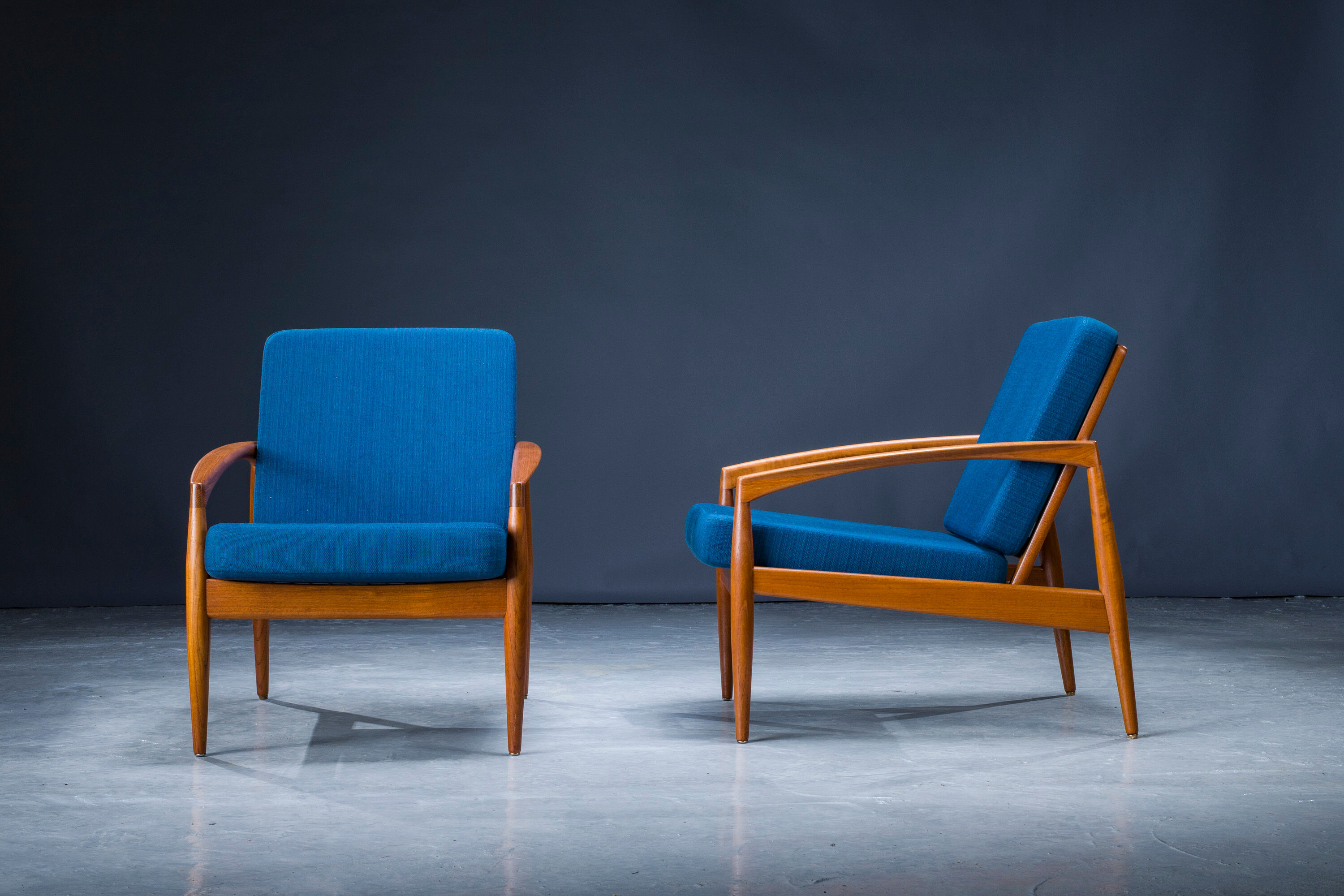 Model 121 Paper Knife Easy Chairs and Sofa by Kai Kristiansen for Magnus Olesen, 1960s, Set of 3