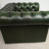 Armchair chesterfield English green leather