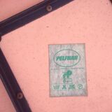 Pair of vintage Pelfran chairs, gilded tubular metal frame and tufting