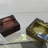 Two vintage glass ashtrays