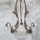 Art Nouveau chandelier in brass and bronze