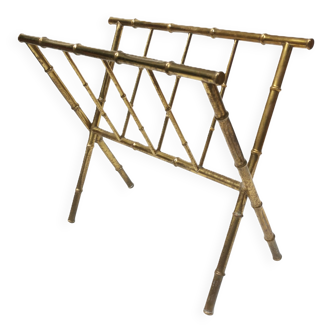 Vintage magazine rack 60s 70s Hollywood Regency style faux bamboo