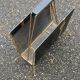 Vintage magazine rack document holder in black leather and gold metal