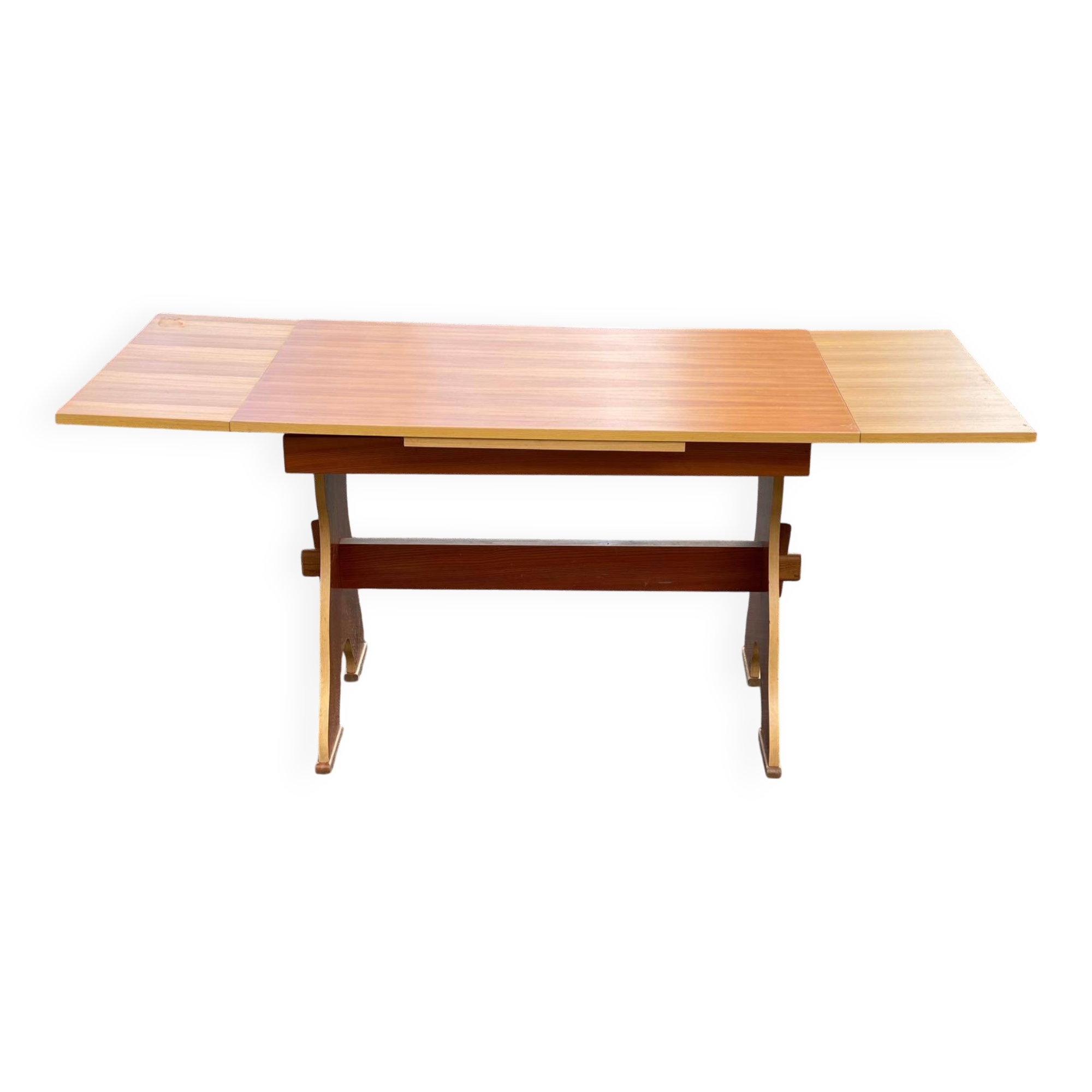 Extendable wooden farmhouse kitchen table 170cm