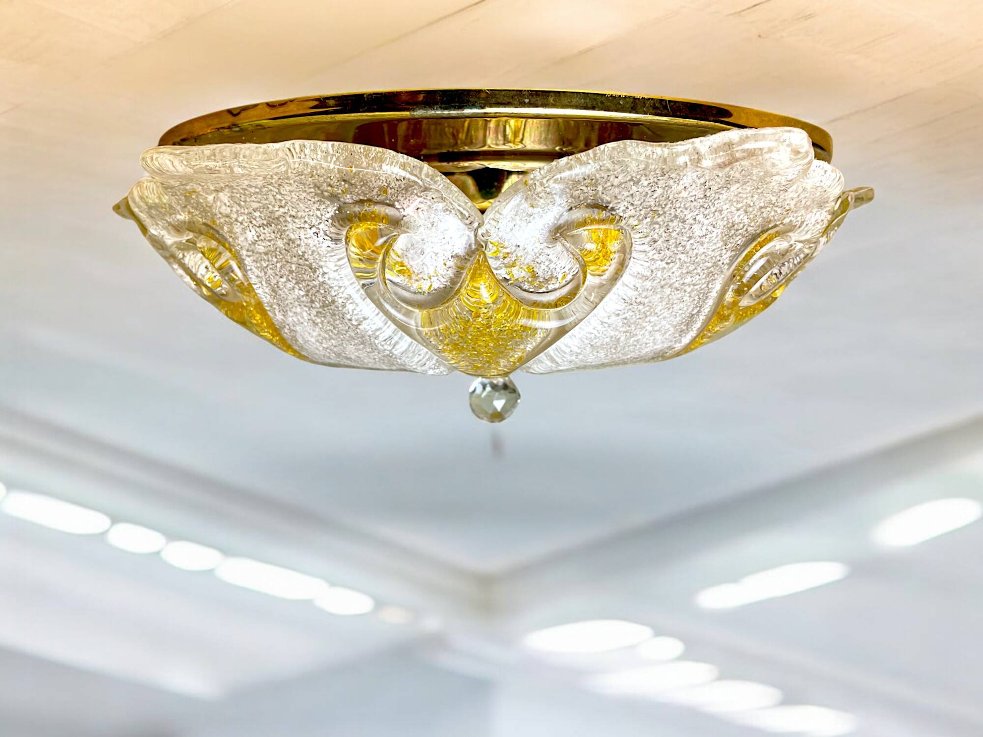 Murano glass effect flush mount light