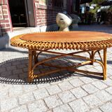 1960s rattan coffee table