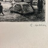 Le Sacré-Coeur, gravure ancienne de Robert Lotiron