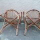 Suite of 4 chairs in bamboo wood curved