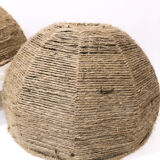 Pair of jute lampshades, 1970