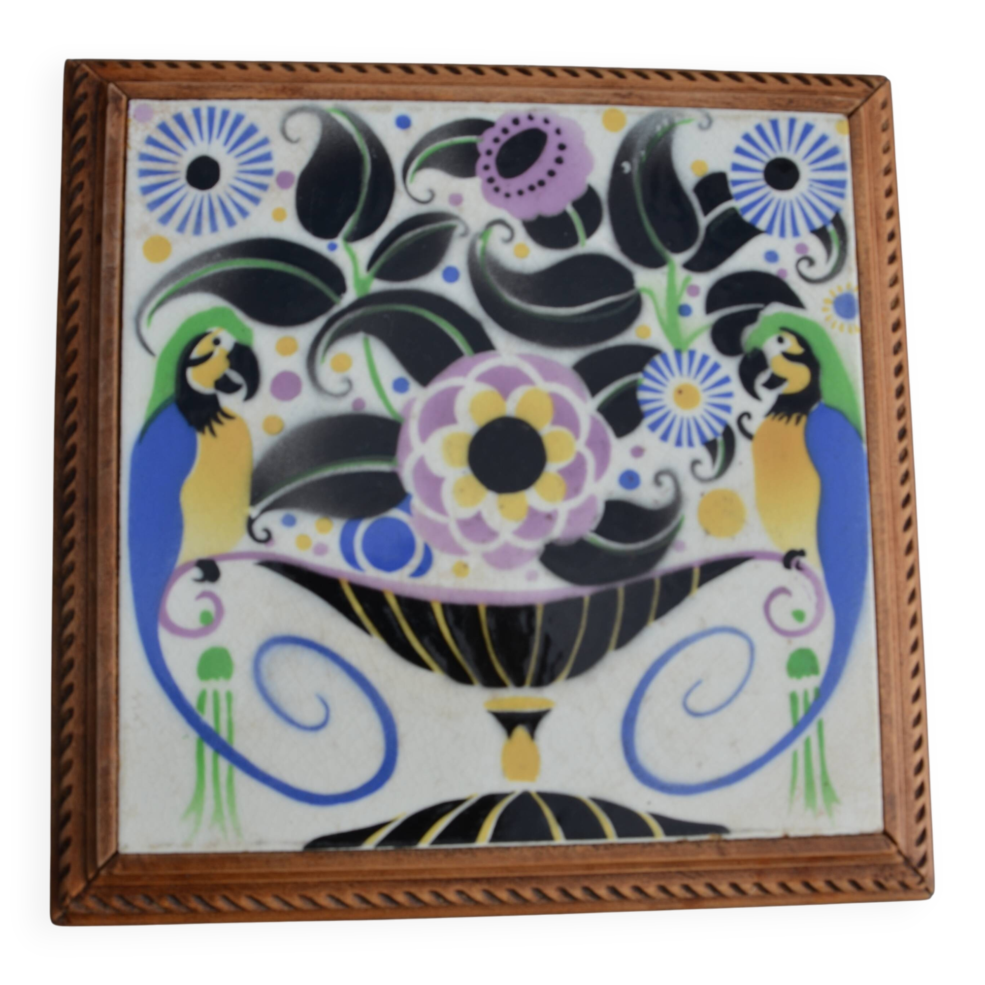 Art Deco earthenware trivet