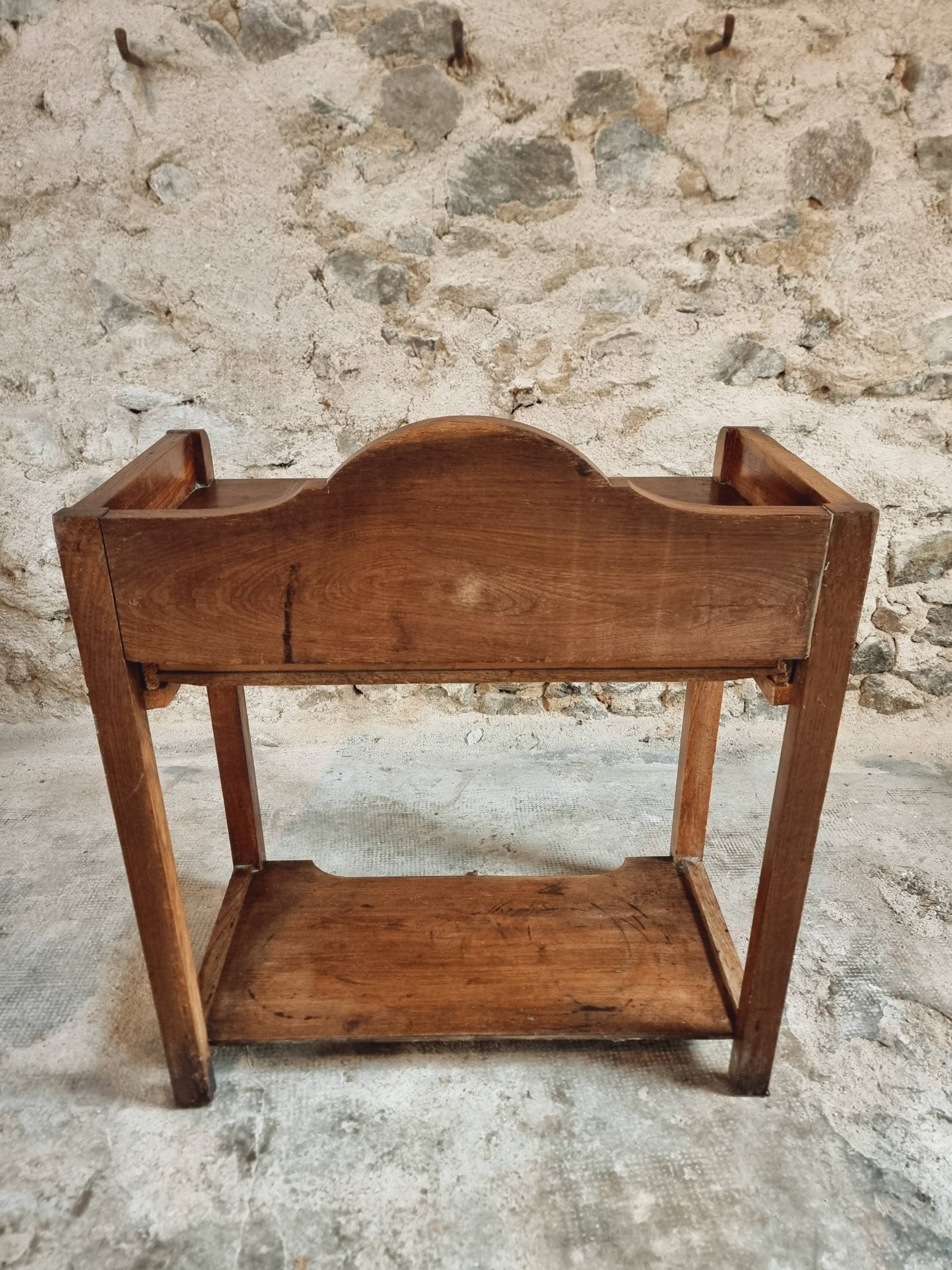 Antique Oak Washbasin Console – 1900-1920