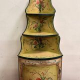 Louis XV style Venetian curved corner cupboard in lacquered wood