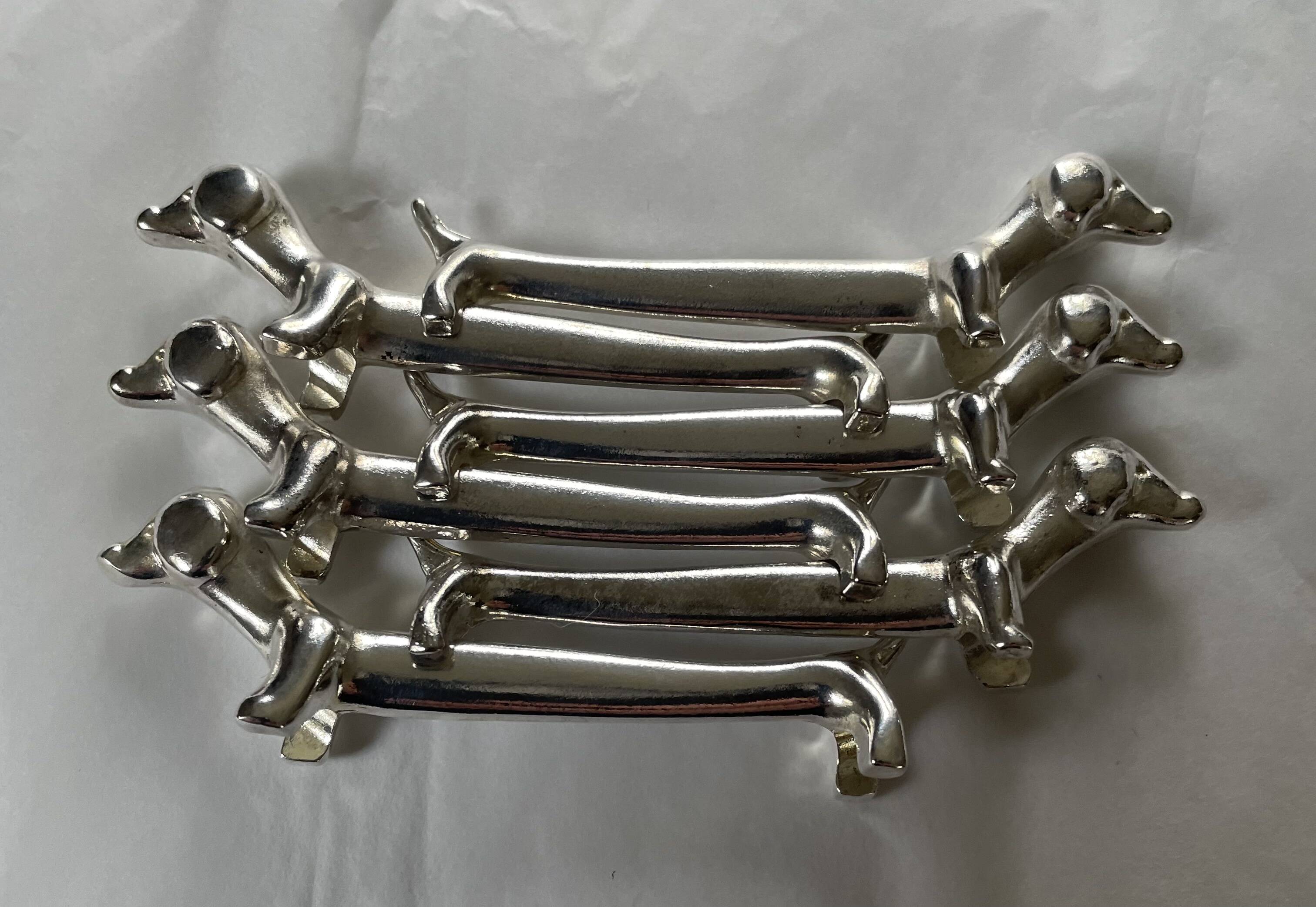 Vintage silver-plated dachshund knife rest