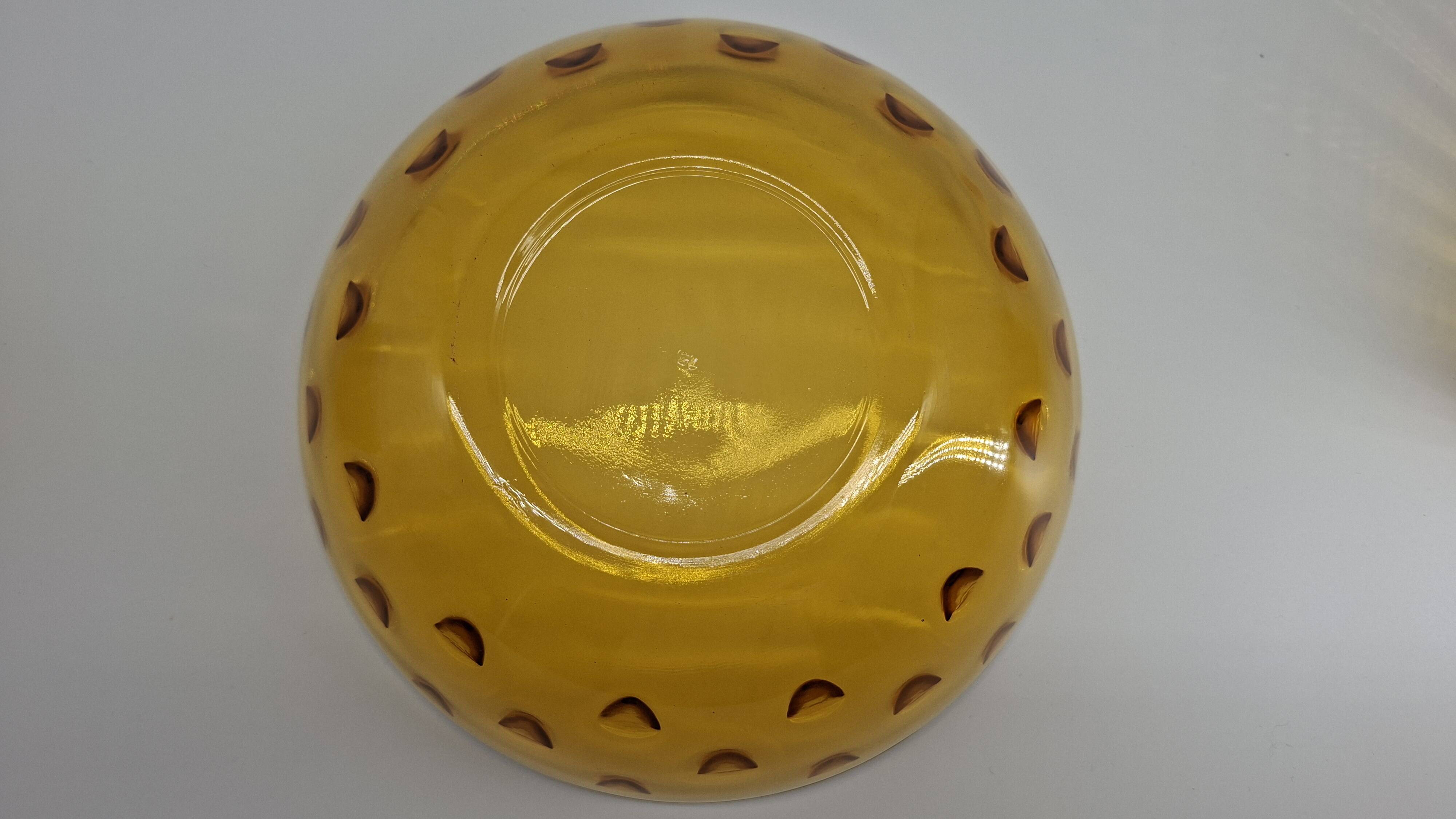 Amber glass dessert service - 1970