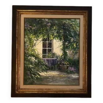 Classic window and nature painting