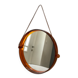 mirror cap brown orange design plexi and leather strap Made in France 1974